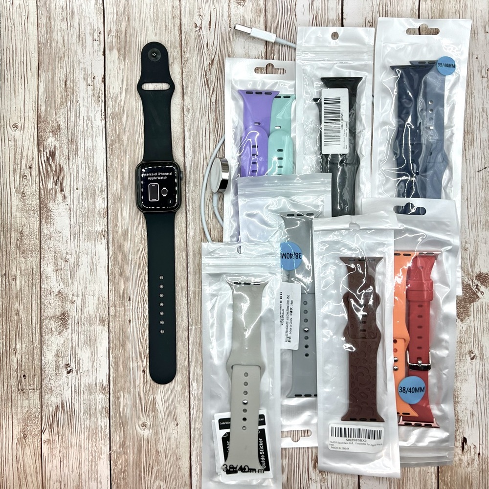 Apple Watch 6 GPS LTE 40mm, Includes 10 Silicone Bands and Charging Cord